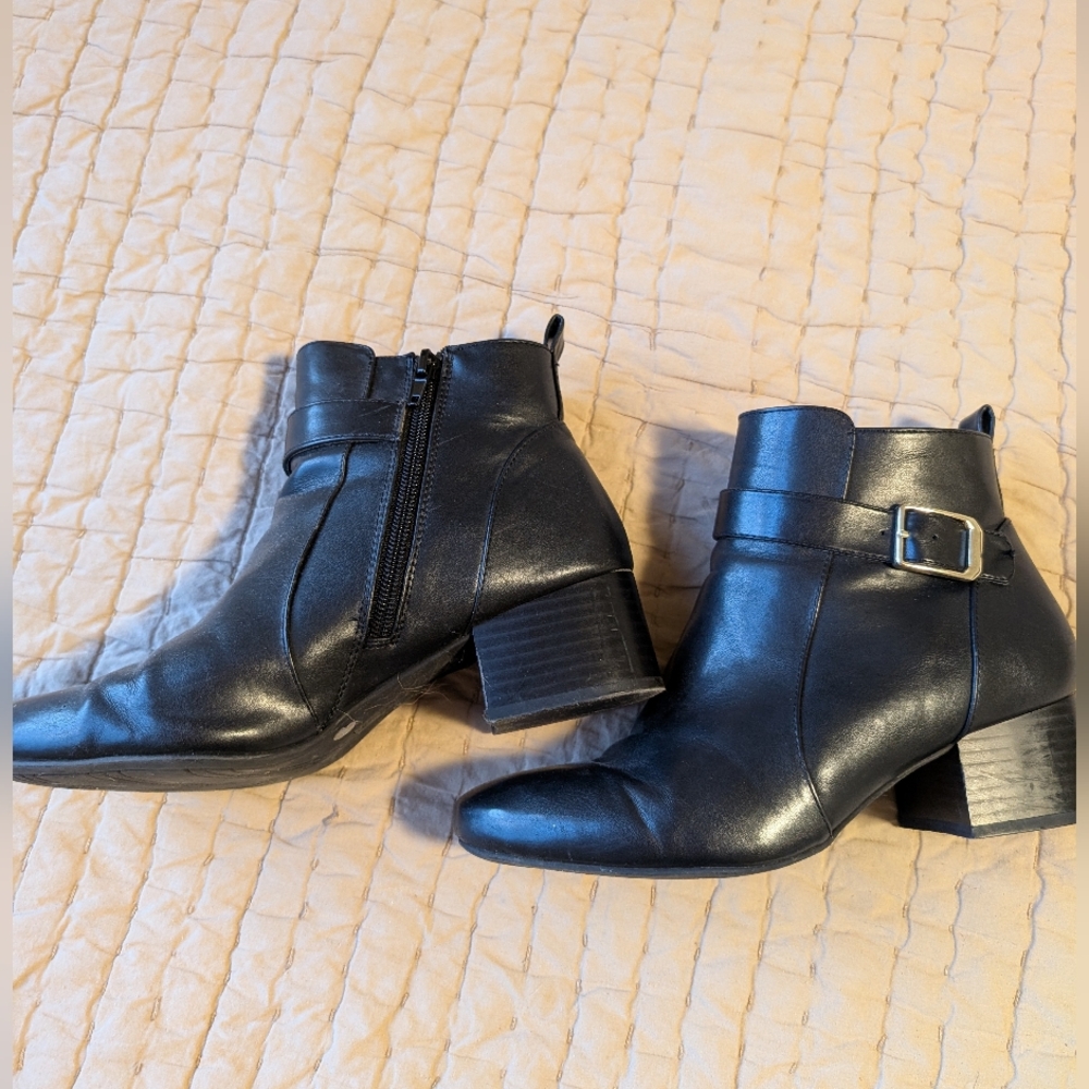 Black Leather Ankle Boots